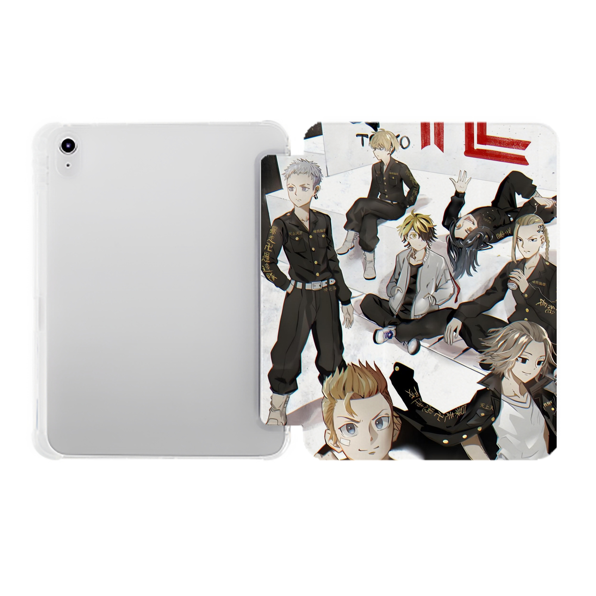 （画像用） 東京リベンジャーズ Tokyo Revengers IPad ケース ペン収納付き 三つ折りスタンド PUレザー×シリコン 対応機種9.5/10.5/10.9インチ